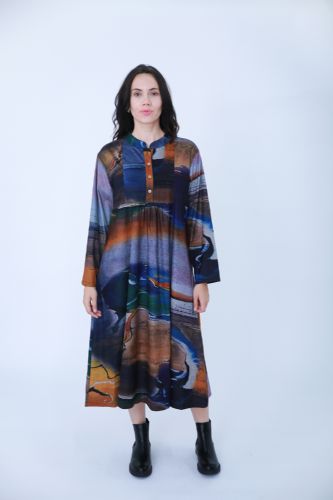 Artistic Abstract Print Dress